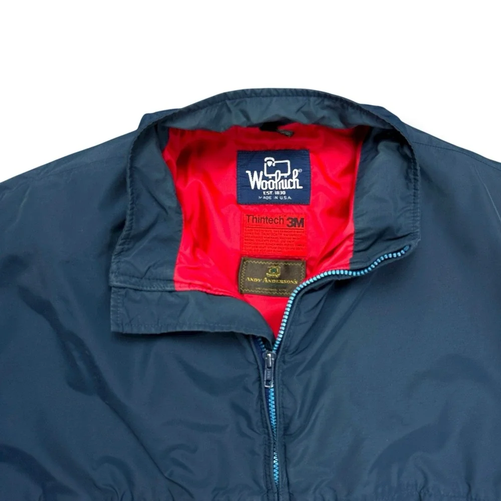 Vintage Woolrich Mens 3M Thintech Lined Bomber Jacket Size Large Navy Blue USA - Picture 3 of 14